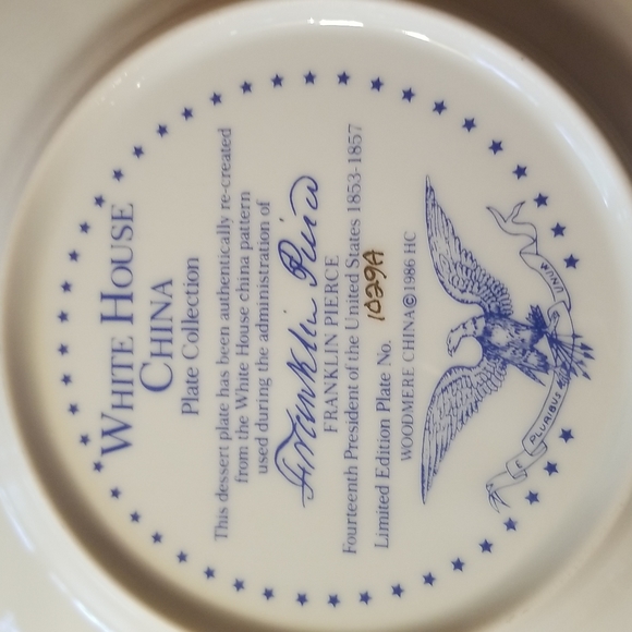 Set of 2 White House China Collection Franklin Pierce Plate - Picture 5 of 5